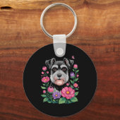 Funny Schnauzer Art For Women Schnauzer Dog Lover Schlüsselanhänger (Vorderseite)