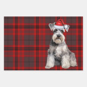 Funny Schnauzer Christmas Dog Holiday Plaid Geschenkpapier Set (Vorderseite 3)
