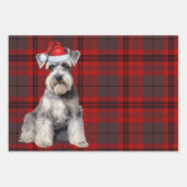 Funny Schnauzer Christmas Dog Holiday Plaid Geschenkpapier Set (Vorderseite 2)
