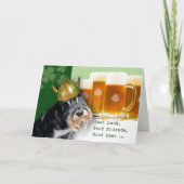 Funny Schnauzer Custom St. Patrick's Day Karte (Vorderseite)