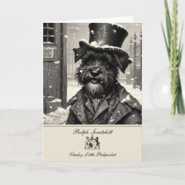 Funny Schnauzer Dickens Weihnachtsgrußkarte Karte