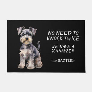 Funny Schnauzer Dog braucht nicht zweimal zu knall Fußmatte