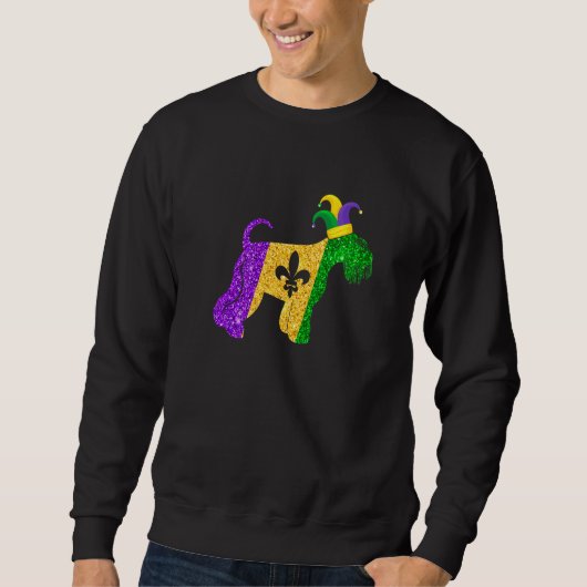 Funny Schnauzer Dog Lover Cute Mardi Gras Carnival Sweatshirt (Vorderseite)