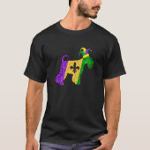 Funny Schnauzer Dog Lover Cute Mardi Gras Carnival T-Shirt (Vorderseite)