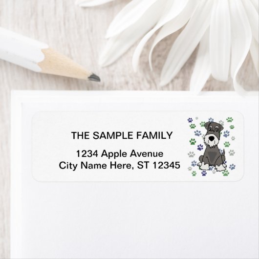 Funny Schnauzer Dog und Paw Prints Art (Insitu)