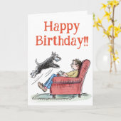 Funny Schnauzer Geburtstagsgrußkarte Karte (Gelbe Blume)