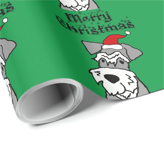 Funny Schnauzer Hund Frohe Weihnachten Geschenkpapier (Rolleneckpunkt)