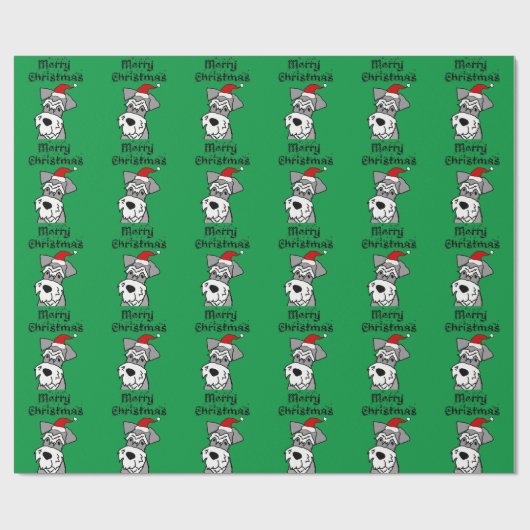 Funny Schnauzer Hund Frohe Weihnachten Geschenkpapier (Flach)