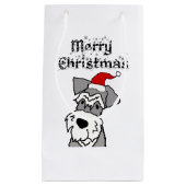 Funny Schnauzer Hund Frohe Weihnachten Kleine Geschenktüte (Vorderseite)