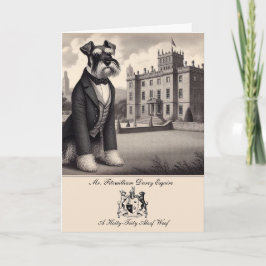 Funny Schnauzer Jane Austen Greetings Card Karte