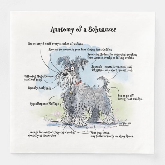 Funny Schnauzer Paper Napkin Serviette (Vorderseite)