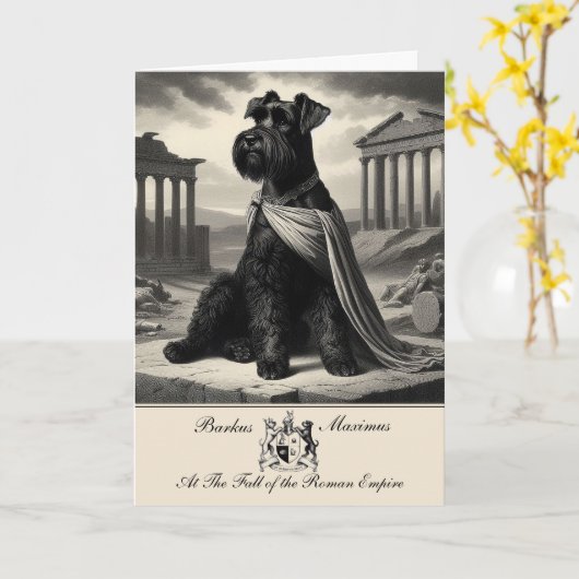 Funny Schnauzer Roman Empire Grußkarte Karte (Gelbe Blume)