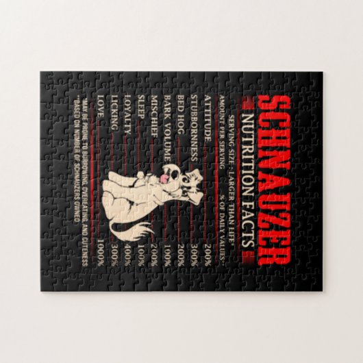 Funny Schnauzer | Schnauzer-Butrition Fakten Puzzle (Horizontal)