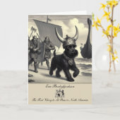 Funny Schnauzer Viking Faltkarte Karte (Gelbe Blume)