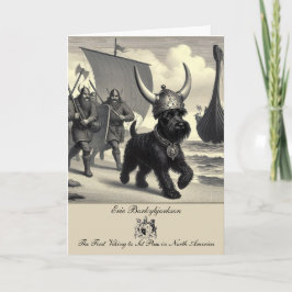 Funny Schnauzer Viking Faltkarte Karte
