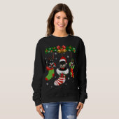 Funny Schnauzer Weihnachtsbaumsocken Dog Lover Xma Sweatshirt (Vorne ganz)