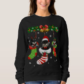 Funny Schnauzer Weihnachtsbaumsocken Dog Lover Xma Sweatshirt (Vorderseite)