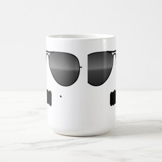 Funny Schnurrbart Brille niedlich Gangster Kaffeetasse (Mittel)