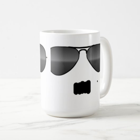 Funny Schnurrbart Brille niedlich Gangster Kaffeetasse (VorderseiteRechts)