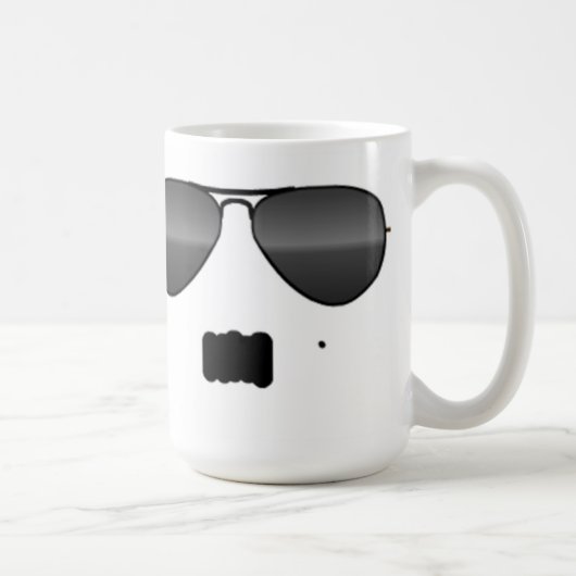 Funny Schnurrbart Brille niedlich Gangster Kaffeetasse (Rechts)