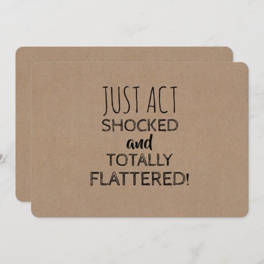 Funny schockierte Bridesmaid oder Trauzeugin Vorsc Einladung (Vorne/Hinten)