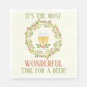 Funny schönste Zeit für ein Bier Weihnachten Serviette (Vorderseite)