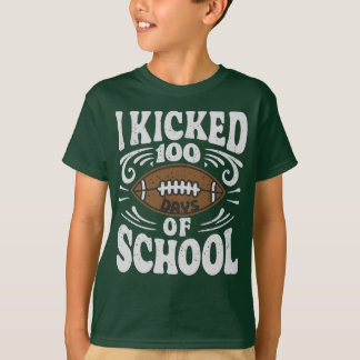 Funny School 100th Day Boys Kinder Fußball Joke T-Shirt