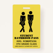 Funny School Bad Hall Pass Abzeichen Ausweis (Rückseite)