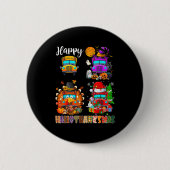 Funny School Bus Witch Turkey Santa Happy Hallotha Button (Vorderseite)