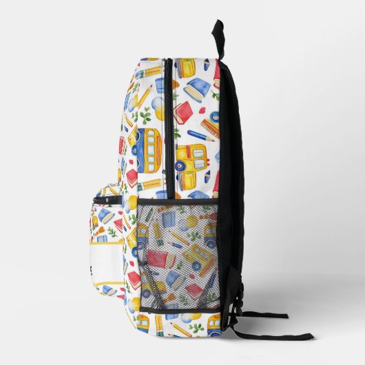 Funny School Bus zurück zum Schulnamen Muster Bedruckter Rucksack (Rechts)