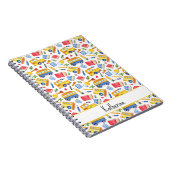 Funny School Bus zurück zum Schulnamen Muster Notizblock (Rechte Seite)