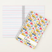 Funny School Bus zurück zum Schulnamen Muster Notizblock (Innen)