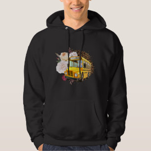 Funny School Busfahrer Blume Leopard Niedlich Wome Hoodie
