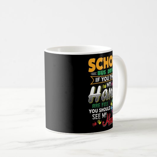 Funny School Busfahrer TShirt Niedlich Herzschlag Kaffeetasse (VorderseiteRechts)
