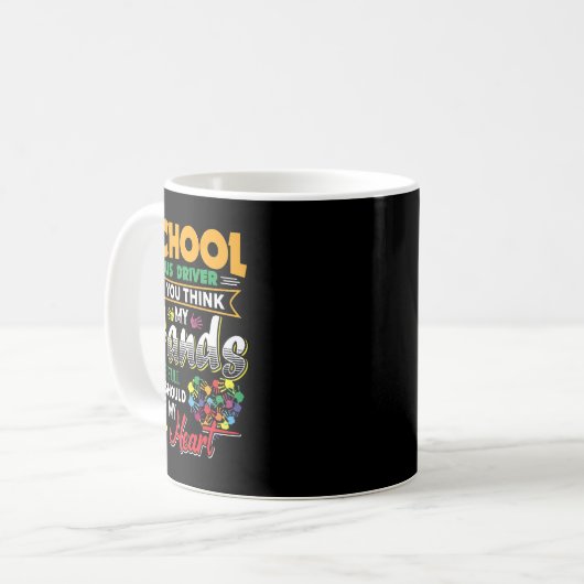 Funny School Busfahrer TShirt Niedlich Herzschlag Kaffeetasse (Vorderseite Links)