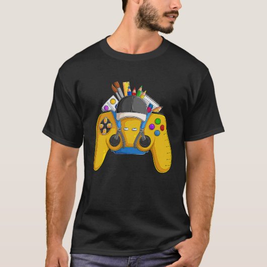 Funny School Controller für Video Games Gamer Boys T-Shirt (Vorderseite)