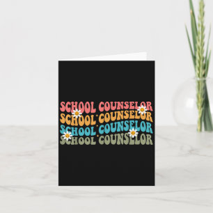 Funny School Counselor Groovy Retro Counselor Karte
