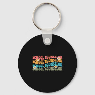 Funny School Counselor Groovy Retro Counselor Schlüsselanhänger