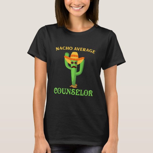 Funny School Counselor Nacho Retro Teacher Cactus T-Shirt (Vorderseite)