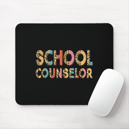 Funny School Counselor Teacher Leopard School Coun Mousepad (Mit Mouse)