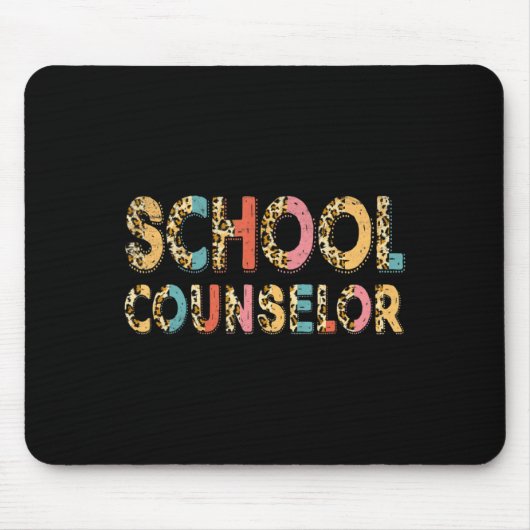 Funny School Counselor Teacher Leopard School Coun Mousepad (Vorne)