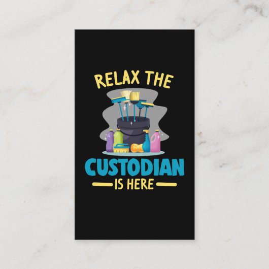 Funny School Custodian Cleaning Janitor Caretaker Visitenkarte (Vorderseite)