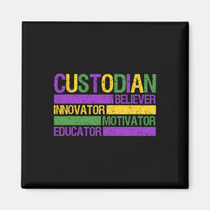 Funny School Custodio Mardi Gras Festival Party m Magnet