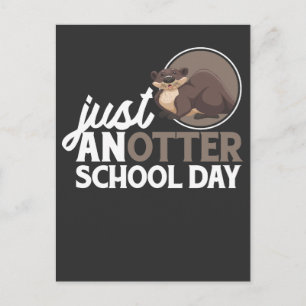 Funny School Fun otter Animal Student Pub Postkarte