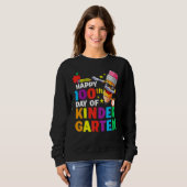 Funny School Kids Dab Happy 100th Day Of Kindergar Sweatshirt (Vorne ganz)