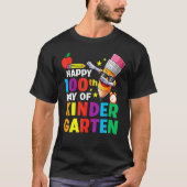 Funny School Kids Dab Happy 100th Day Of Kindergar T-Shirt (Vorderseite)