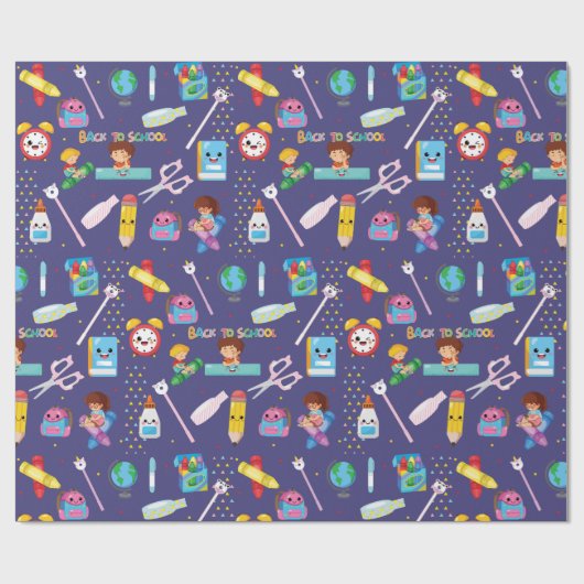 Funny School liefert zurück zum Schulmuster Geschenkpapier (Flach)