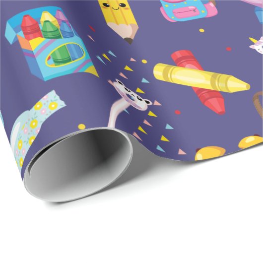 Funny School liefert zurück zum Schulmuster Geschenkpapier (Rolleneckpunkt)