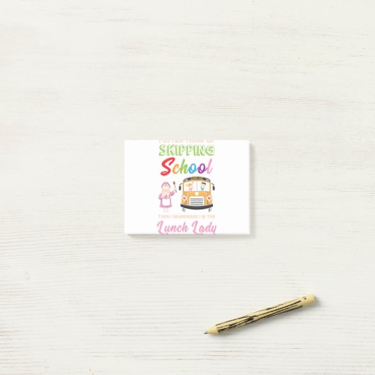 Funny School Lunch Lady Geschenk Post-it Klebezettel (Auf Schreibtisch)