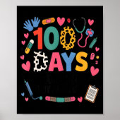 Funny School Nurse 100 Days Patching Tiny Humans I Poster (Vorne)